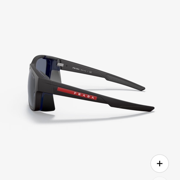 Prada Linea Rossa Sunglasses PS 07WS DG009R Black with Blue Lenses - Picture 12 of 13